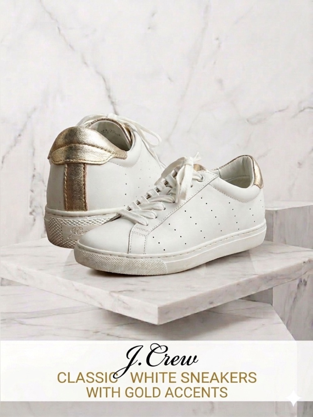J. Crew Classic White Sneakers Size 8.5